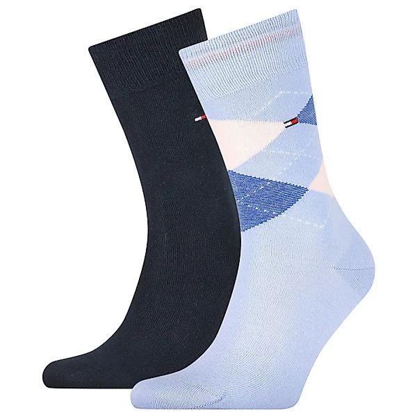 Tommy Hilfiger Check Socken 2 Paare EU 39-42 Light Blue günstig online kaufen