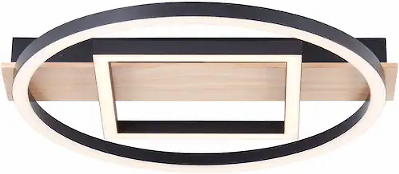BreLight LED Deckenleuchte »Maureen«, mit Holzakzent, 37 x 37 cm, 2500 lm, günstig online kaufen