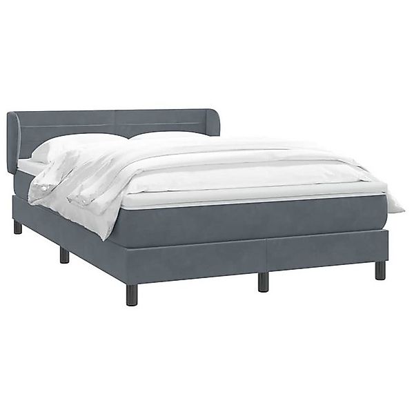 vidaXL Bett Boxspringbett mit Matratze Dunkelgrau 160x220 cm Samt günstig online kaufen