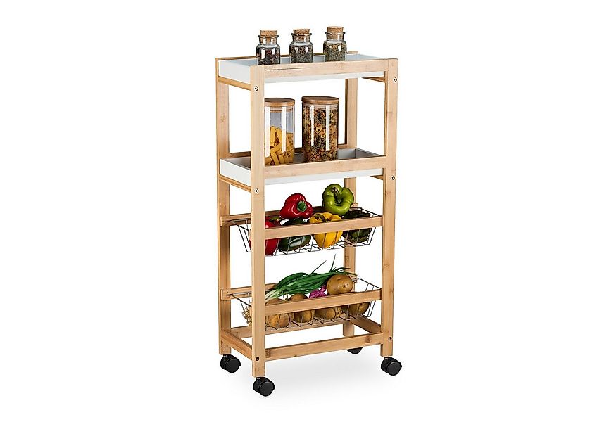 relaxdays Küchenregal Nischenwagen 4 Ebenen günstig online kaufen