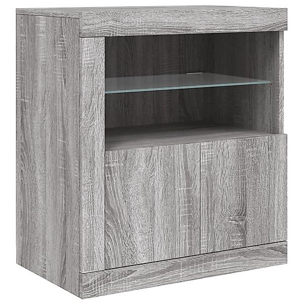 vidaXL Sideboard Sideboard mit LED-Leuchten Grau günstig online kaufen