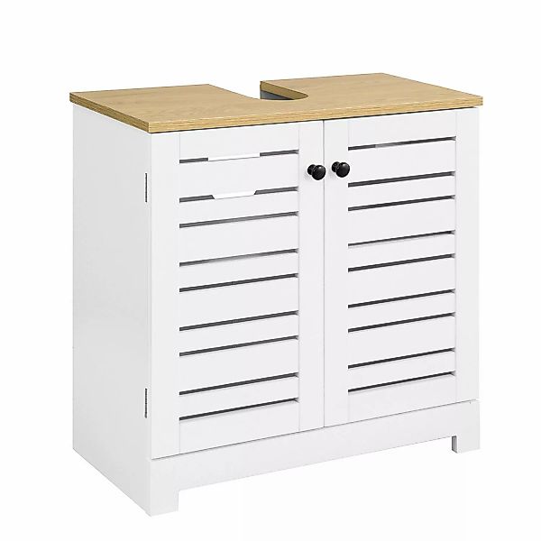 SoBuy Waschbeckenschrank BZR40 mit Lamellentüren Badschrank günstig online kaufen