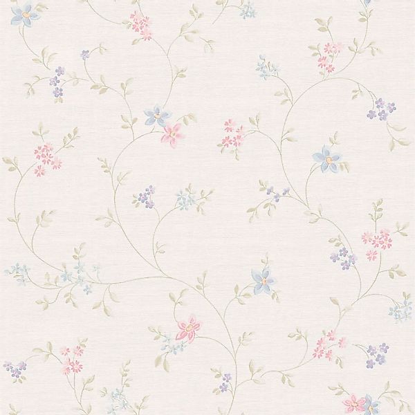 Bricoflor Shabby Chic Vintage Tapete mit Blumen Hell Ideal für Landhaus Küc günstig online kaufen