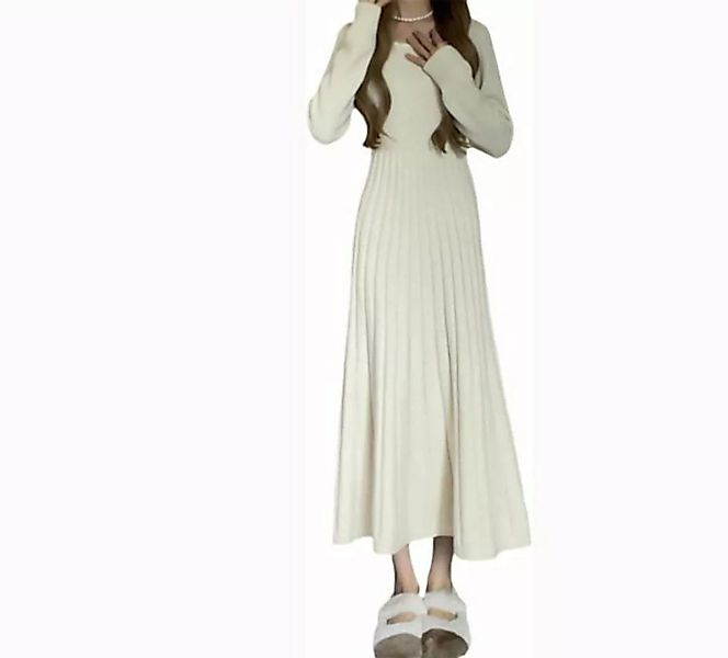 KIKI A-Linien-Kleid Stilvolles Strickkleid mit langen Ärmeln und quadratisc günstig online kaufen