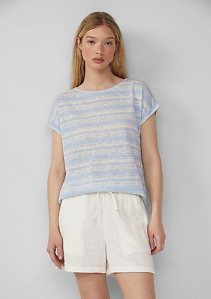 QS Kurzarmshirt T-Shirt Ringelshirt aus Viskosemix günstig online kaufen