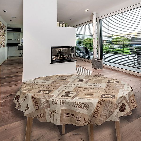 laro Tischdecke Wachstuch-Tischdecken Kaffee Herzen Rund günstig online kaufen