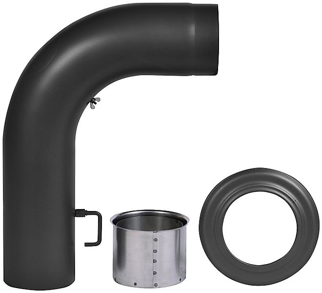 Firefix Ofenrohr, (Set), Bogen, 150 mm, 90 °, gezogen, Stahlblech günstig online kaufen