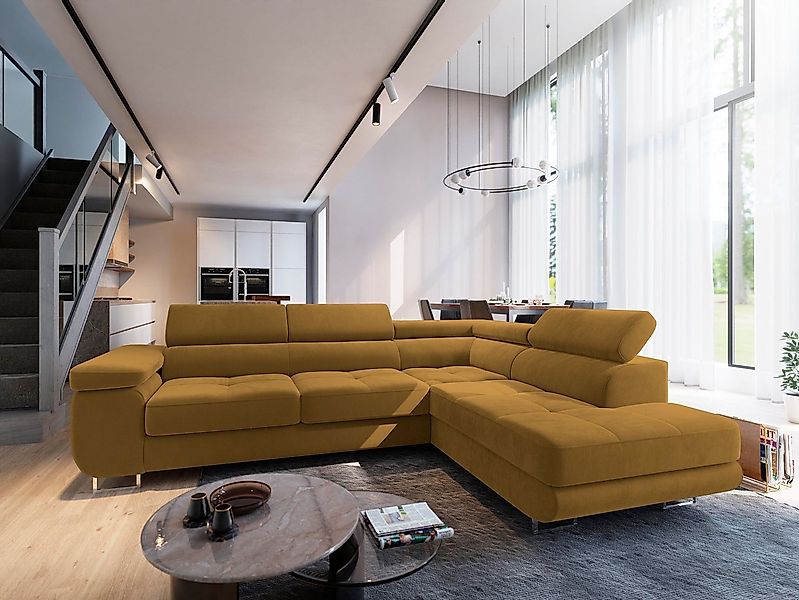 Masseno Ecksofa SELVA mit Schlaffunktion L-Form, Sofa mit Bettkasten günstig online kaufen