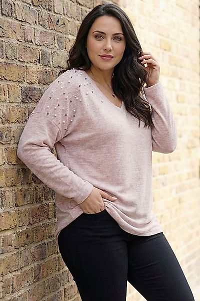 Stil Diva Kapuzenpullover Plus Size V-Ausschnitt Langarm-Plüsch-Sweatshirt günstig online kaufen