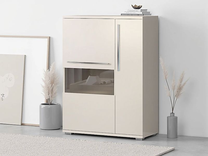 OTTO home Highboard "Piano Vitrine" (H/B/T): 123/90/40,2cm, UV lackiert, So günstig online kaufen