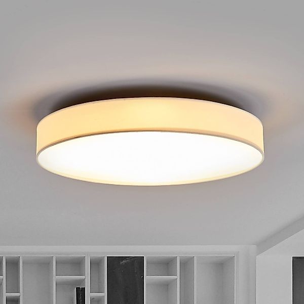 Lindby LED-Deckenlampe Saira, Ø 50 cm, weiß, Textil günstig online kaufen