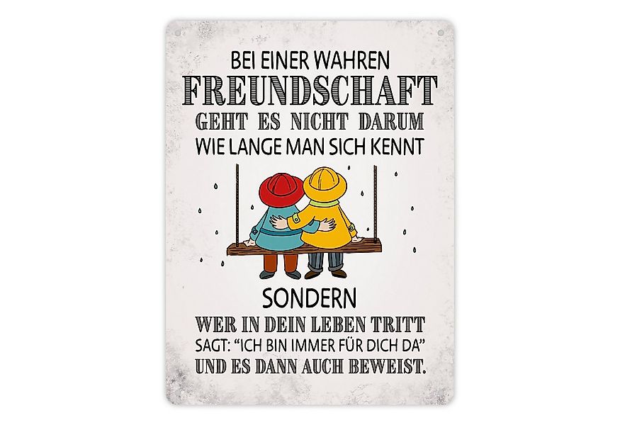 speecheese Metallschild Metallschild XL mit Freunde Motiv und Spruch: Bei e günstig online kaufen