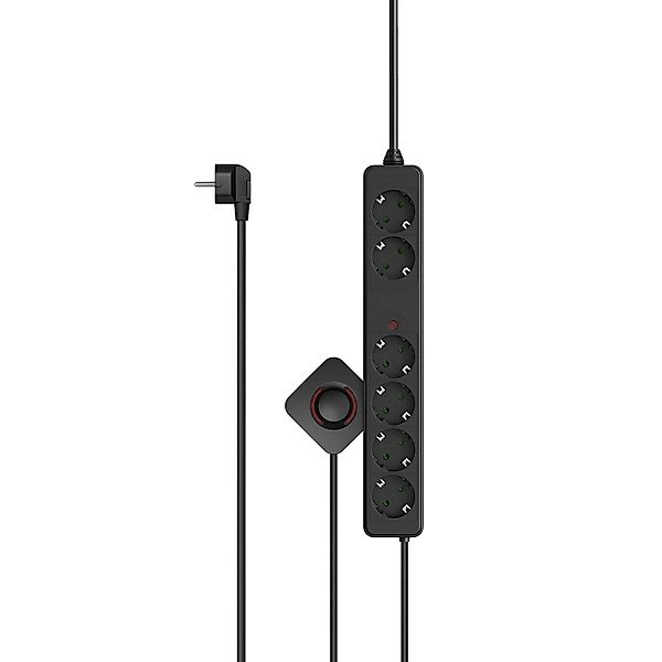 Hama Steckdosenleiste 6-Fach Fußschalter 2 x 1,5 m inkl. Schalter Schwarz 3 günstig online kaufen