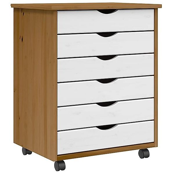 vidaXL Schrankmodule Rollschrank mit Schubladen MOSS Honigbraun Massivholz günstig online kaufen