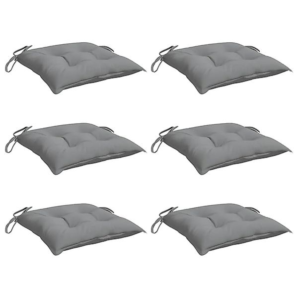 vidaXL Stuhlkissen 6 Stk Grau 40x40x7 cm Oxford-Gewebe 361455 günstig online kaufen