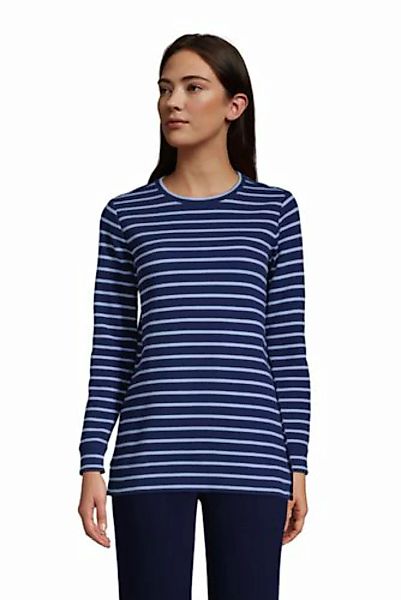 Shirt mit Waffelstruktur, Damen, Größe: XS Normal, Blau, Baumwolle, by Land günstig online kaufen