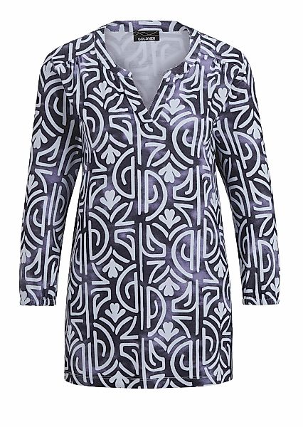 GOLDNER Schlupfbluse "Bluse mit Muster, Halbarm" Seitenschlitze günstig online kaufen