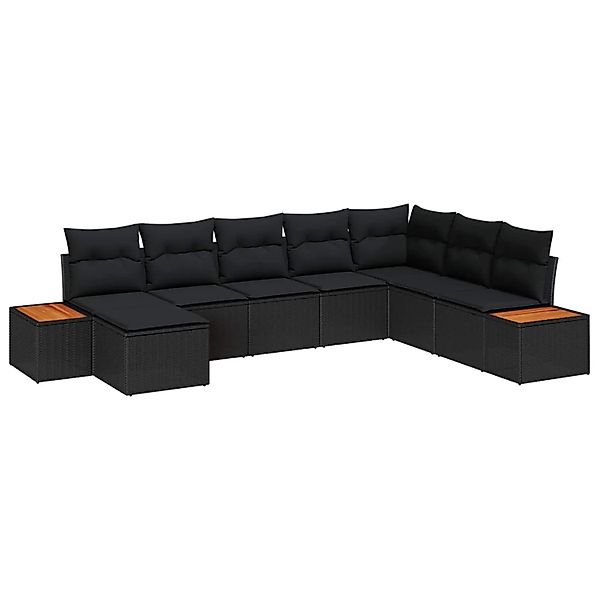 vidaXL Gartensofa-Set mit Kissen mit Speicher 9 Stk Schwarz Polyrattan 3356 günstig online kaufen