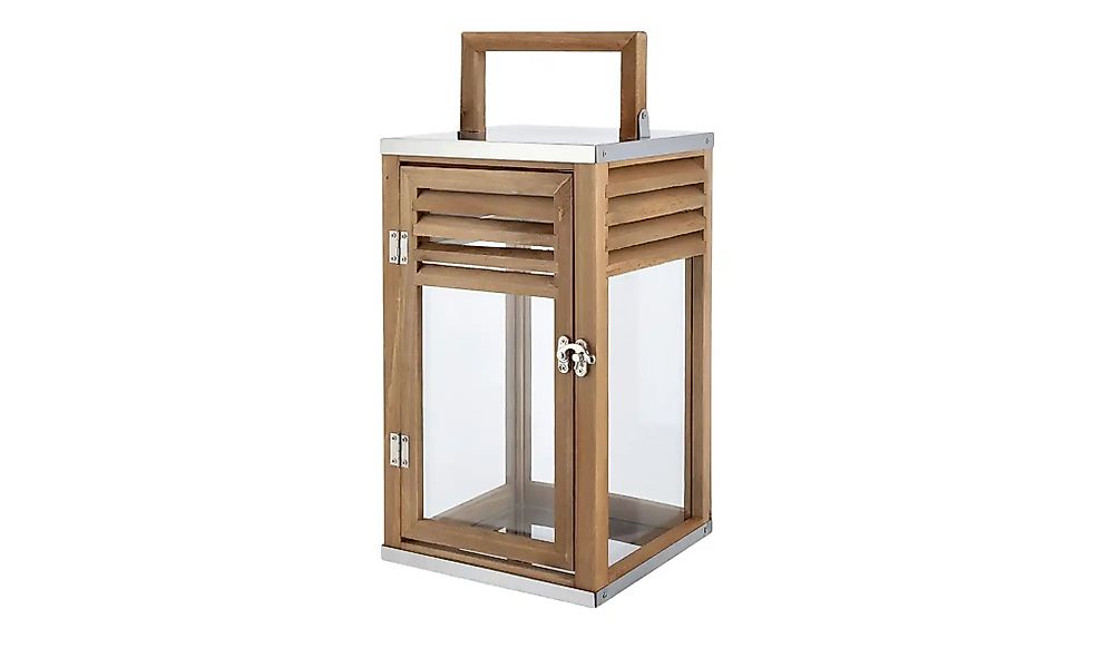 Laterne   ¦ holzfarben ¦ Metall,Stahl,Glas ¦ Maße (cm): B: 18,8 H: 40 T: 18 günstig online kaufen