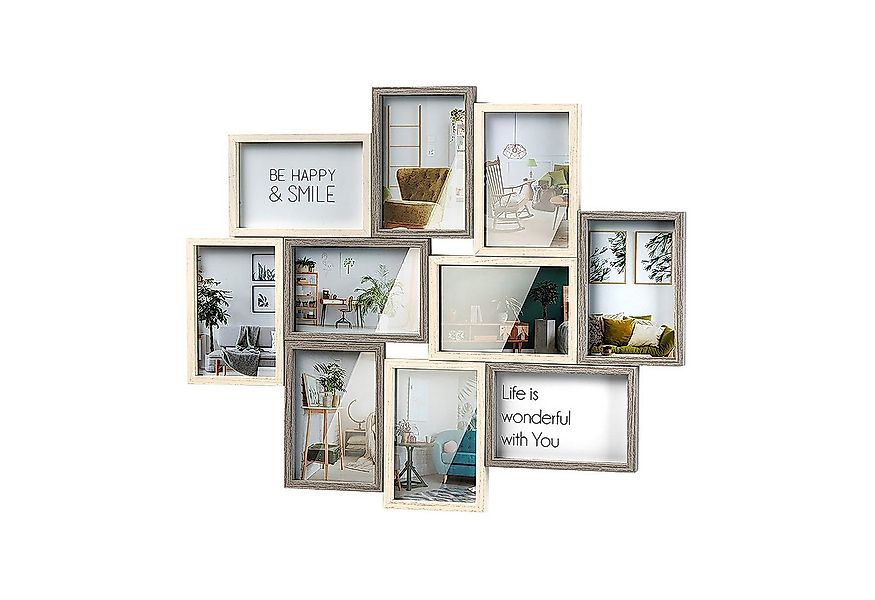 Kobolo Bilderrahmen Collage Bilderhalter Fotorahmen aus Holz GRAY 10x15 cm, günstig online kaufen