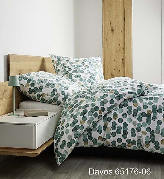 Janine Janine Feinbiber Bettwäsche DAVOS 65176 waldgrün Größe:  155x220 cm günstig online kaufen