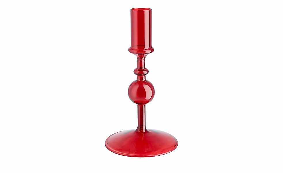 Kerzenhalter   ¦ rot ¦ Glas ¦ Maße (cm): H: 16,5  Ø: 9 Accessoires > Kerzen günstig online kaufen