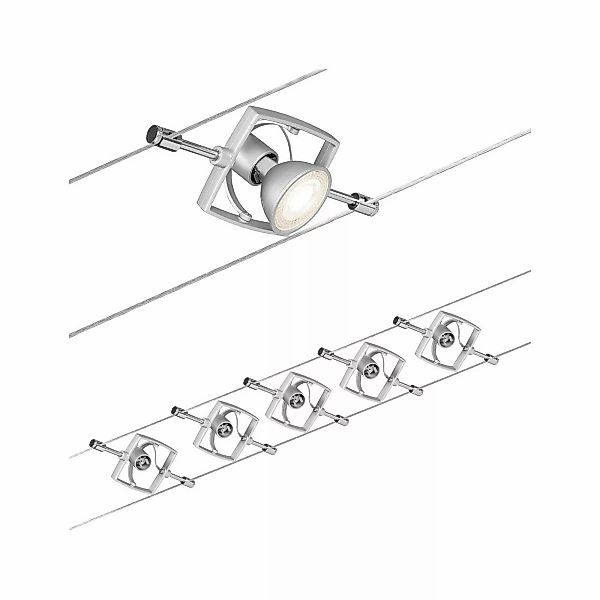 Paulmann Mac II Seilsystem, Chrom matt mit 5 Spots günstig online kaufen