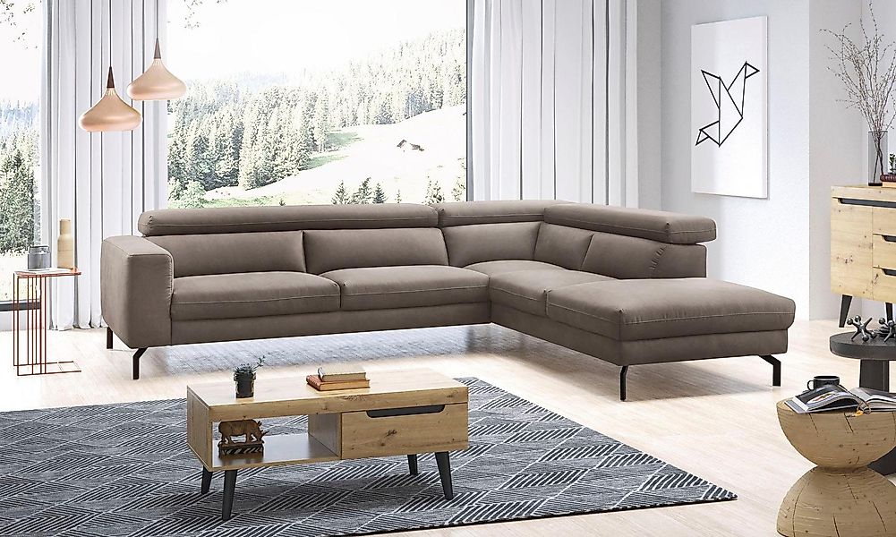 Places of Style Ecksofa »Olanta, modern und bequem, Breite 305cm, Fuß 16cm günstig online kaufen