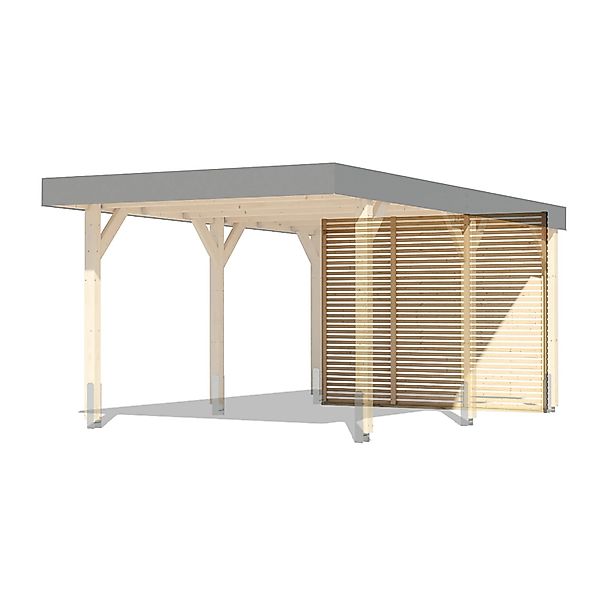 Karibu Rückwand für Leimholz Einzel-Carport Naturbelassen 212 x 288 x 1,8 c günstig online kaufen