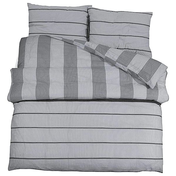 vidaXL Bettwäsche-Set Grau 260x220 cm Baumwolle 136446 günstig online kaufen