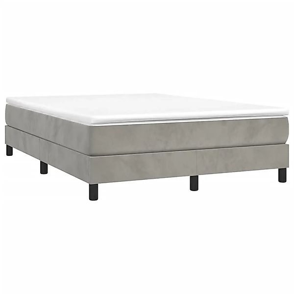 vidaXL Boxspringbett mit Matratze Hellgrau 140x200 cm Samt 3144333 günstig online kaufen
