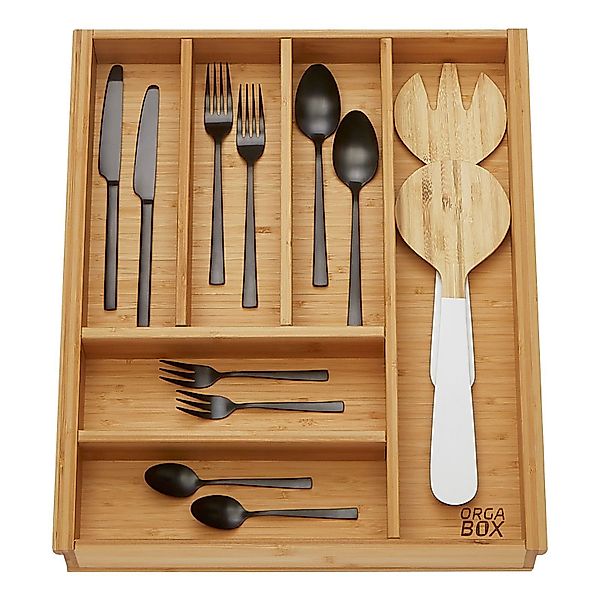 SO-TECH® Besteckeinsatz Bambus Besteckkasten ORGA-BOX 3 für Nobilia-Küche a günstig online kaufen
