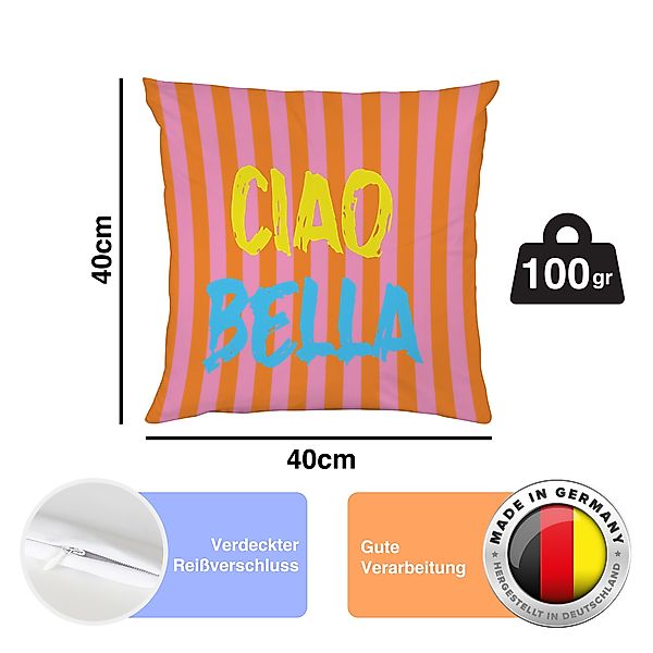 queence Dekokissen »Ciao Bella gestreift«, Beidseitig bedruckte Kissenhülle günstig online kaufen