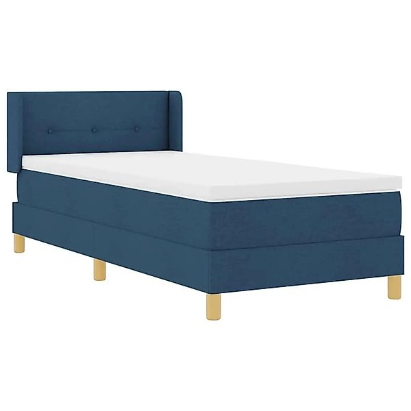 vidaXL Boxspringbett mit Matratze mit Kopfteil Blau 100 x 200 cm Stoff 3341 günstig online kaufen