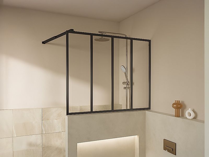 Industriestil-Wandpaneel – Matt Schwarz – 120 × 100 cm – ZONIVRA günstig online kaufen