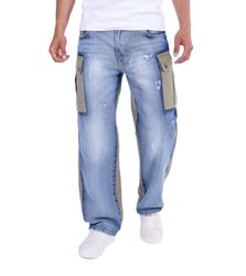 KINGZ Cargohose Baggy Cargohose im Farb-Blocking-Design günstig online kaufen