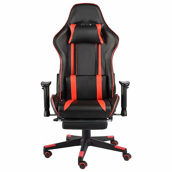 Gaming-stuhl Mit Fußstütze Drehbar Rot Pvc günstig online kaufen