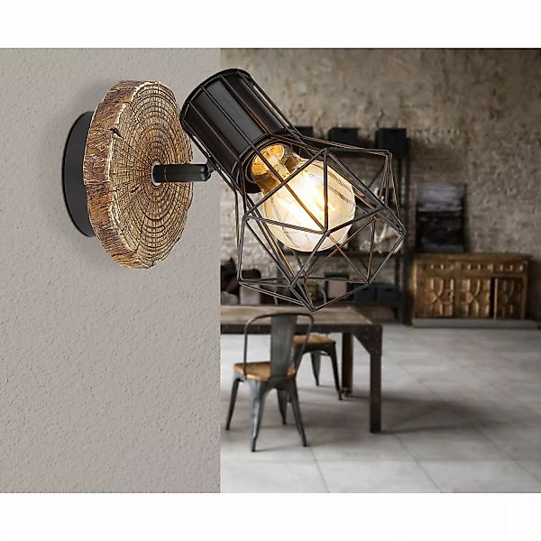 Globo Strahler Priska 1-flammig Schwarz 130 x 185 mm günstig online kaufen