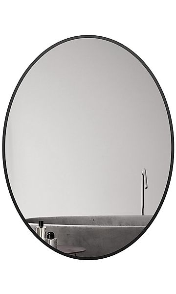 Boromal Badspiegel Rund Schwarz Oval 50x70 günstig online kaufen