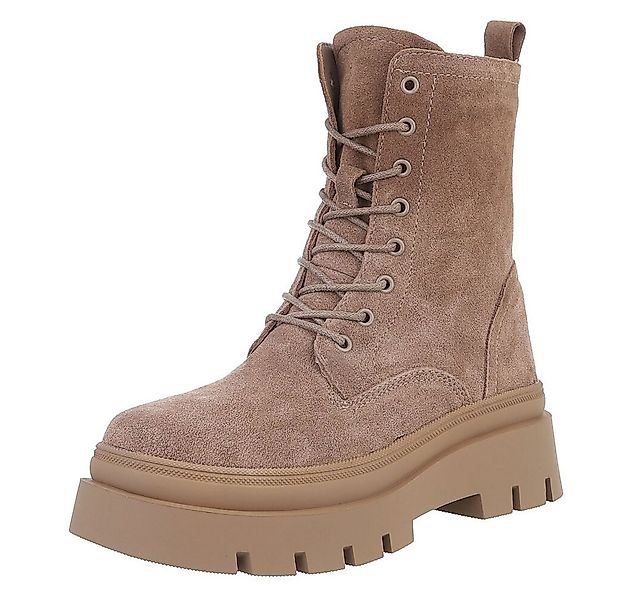 Ital-Design Damen Freizeitschnürschuhe aus echtem Wildleder Schnürstiefelet günstig online kaufen