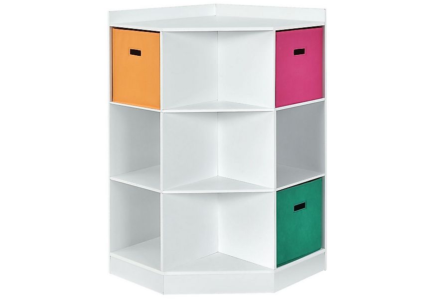 KOMFOTTEU Eckschrank mit 9 Fächern 3 Stoffschubladen Einfacher Zusammenbau günstig online kaufen