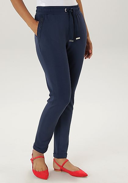 Aniston SELECTED Schlupfhose mit Glitzersteinen an günstig online kaufen