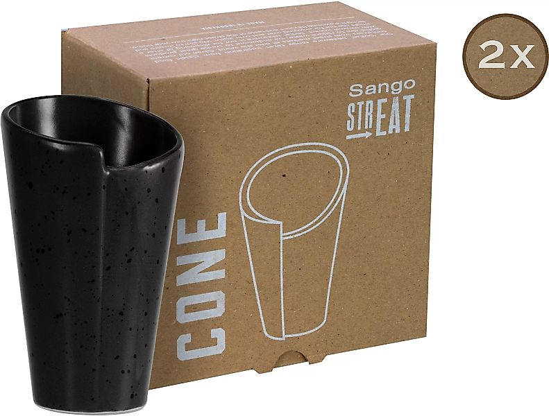 CreaTable Servierset Streat Cone schwarz Steinzeug günstig online kaufen