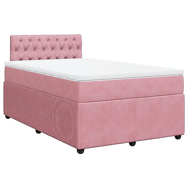 vidaXL Boxspringbett mit Matratze Rosa 120x200 cm Samt 3290021 günstig online kaufen