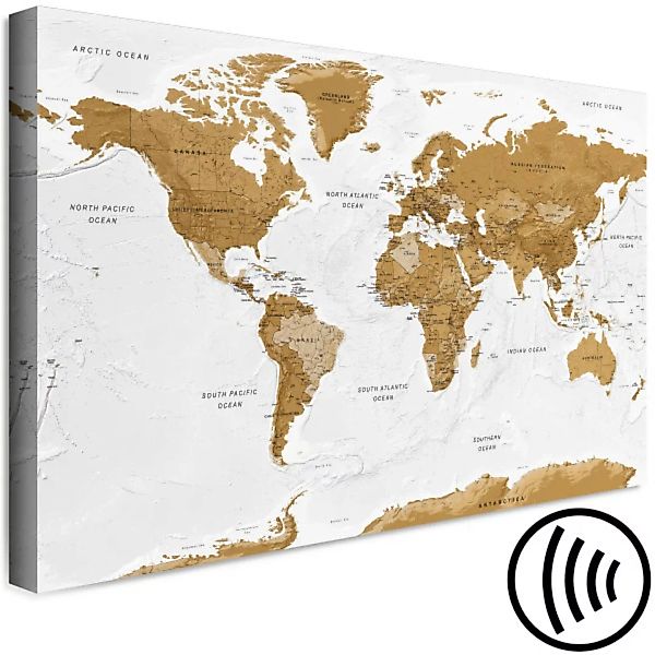 Wandbild World Map: White Oceans (1 Part) Wide XXL günstig online kaufen
