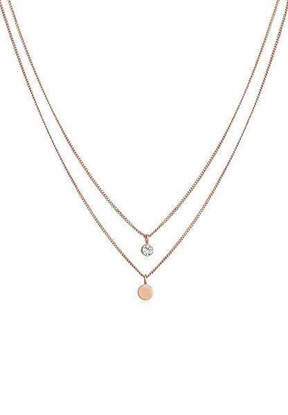 Elli Ketten-Set Layer Plättchen mit Kristallen von Swarovski® 925 Silber, P günstig online kaufen