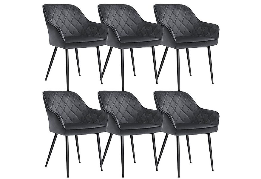 SONGMICS Esszimmerstuhl (6 St), Polsterstühle, Samt, Metallbeine günstig online kaufen