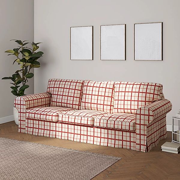 Bezug für Ektorp 3-Sitzer Schlafsofa, ALTES Modell, rot-creme, Sofahusse Ek günstig online kaufen