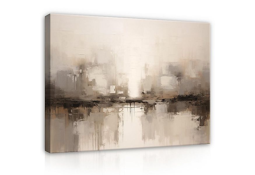 Wallarena Leinwandbild Abstrakt Kunst Beige Modern Wandbild Groß Kunstdruck günstig online kaufen