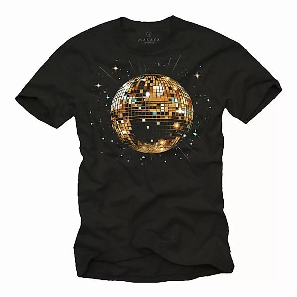 MAKAYA T-Shirt Herren Disco Motiv 60er 70er 80er Jahre Woodstock Style Musi günstig online kaufen